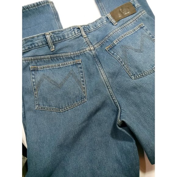 Jeans Old Mill Blue Lined Size Fleece Men's Denim Fit Men's Straight Pants 38/36 - Picture 3 of 10